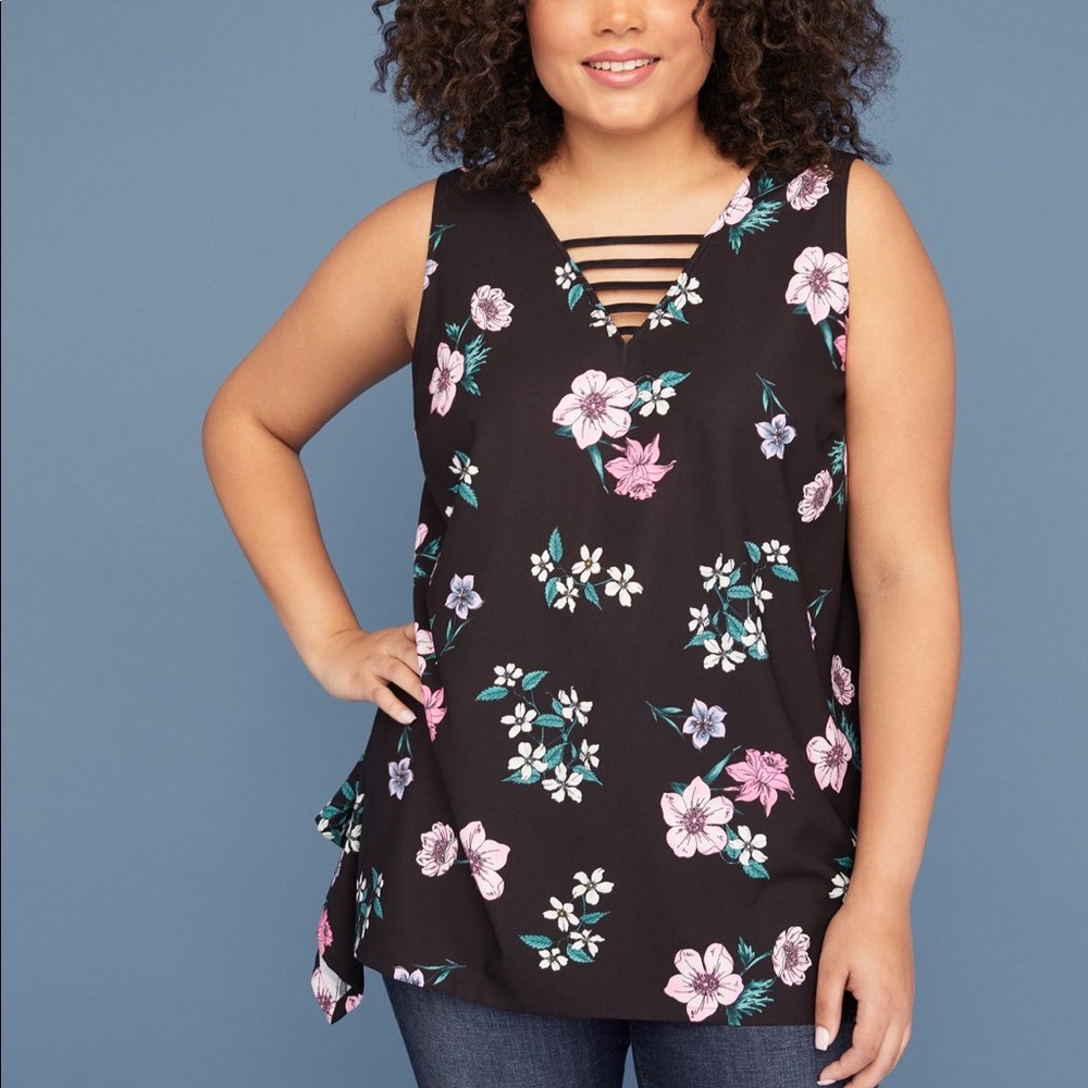 Lane Bryant Size 16 Sharkbite Hem Shell Top